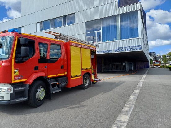 Exercice incendie au collège